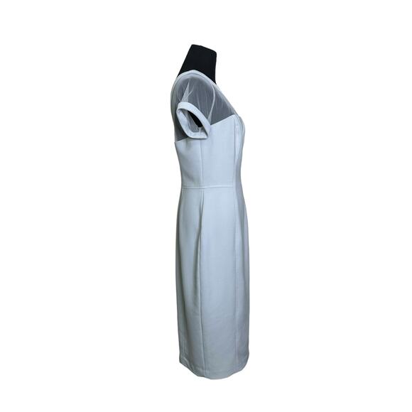 Maggy London light gray short sleeves sheath midi cocktail dress size 6 - Picture 5 of 13